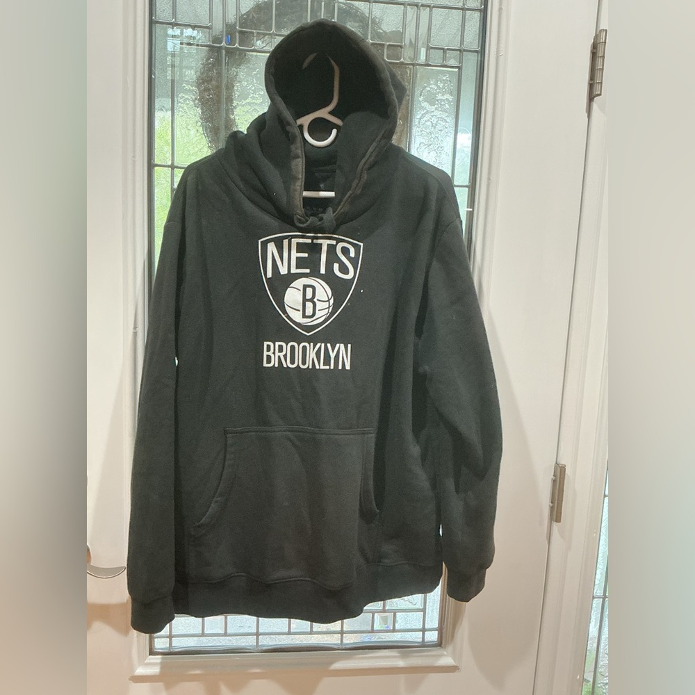 Fanatics XL MEN’s pullover hoodie Brooklyn Nets Black Sweatshirt